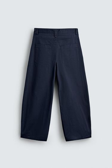PANTALON WIDE FIT CROPPED - Bleu marine de Zara - Image 6