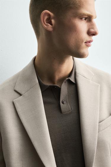 BLAZER DE COSTUME SLIM FIT - Sable / Chiné de Zara - Image 3