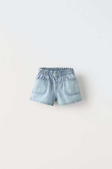 SHORT EN JEAN À POCHES - Bleu de Zara - Image 0
