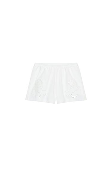 מכנסיים קצרים רקומים - לבן של Zara