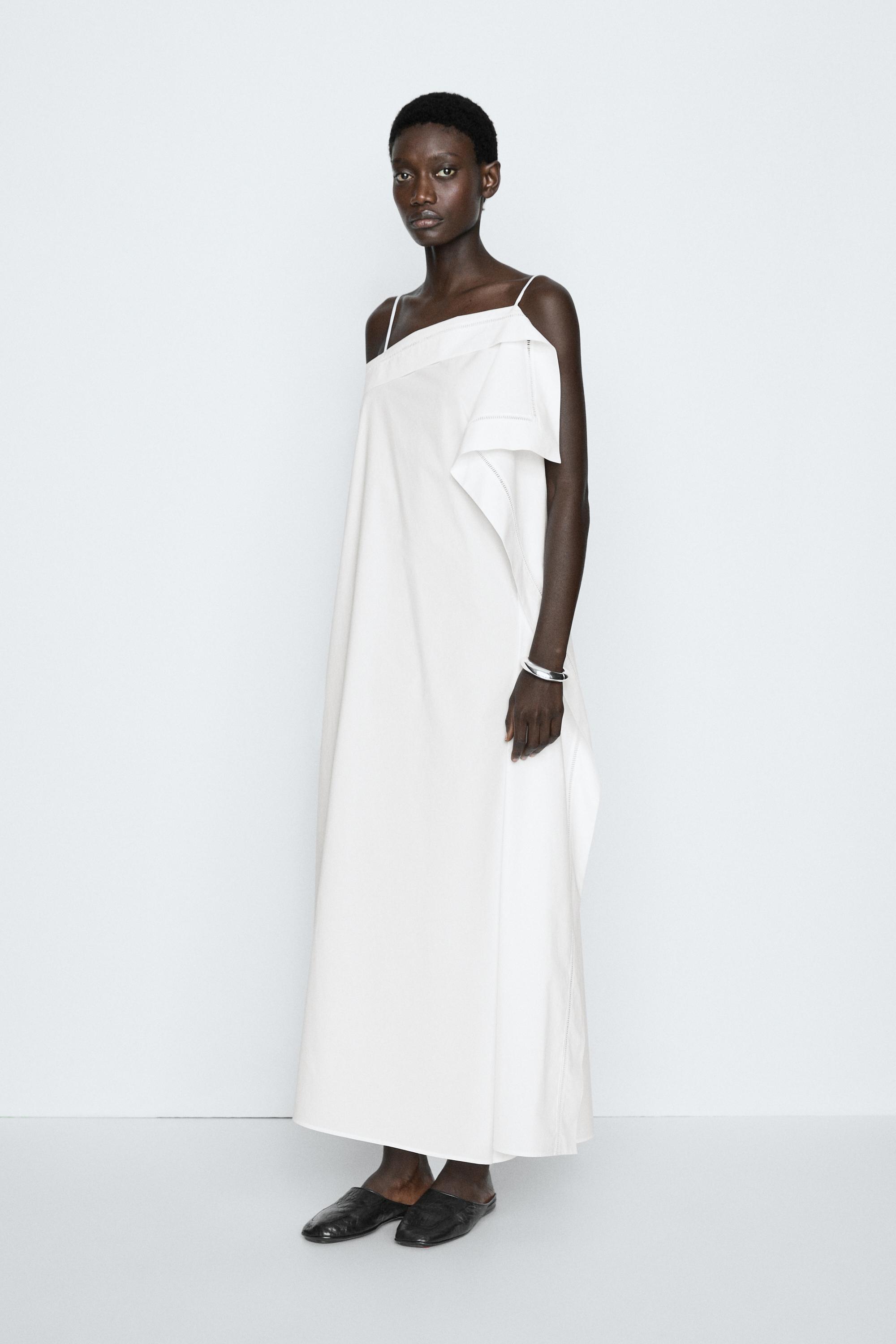 Asymmetric ruffle midi dress - STUDIO
