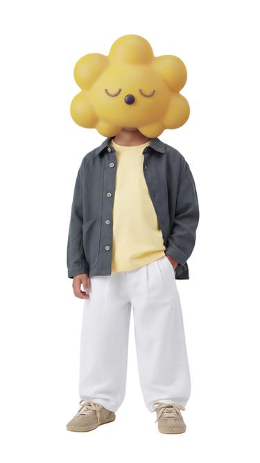 بنطلون بكسرات 100% كتان - أبيض الخاص بـ Zara