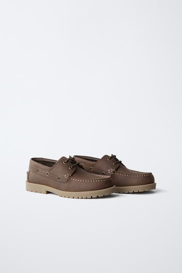 STORIESZ - CHAUSSURES BATEAU EN CUIR - Marron de Zara - Image 1