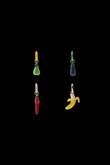 Zara PACK OF ENAMELED FRUIT EARRINGS - Multicolored - Image 0
