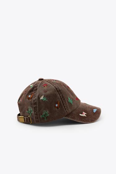 CASQUETTE SERGÉ BRODERIES - Marron de Zara - Image 2