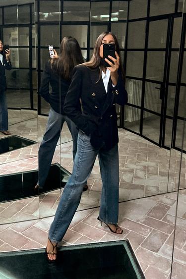ДЖИНСЫ Z1975 LONG LENGTH ПРЯМОГО КРОЯ С ВЫСОКОЙ ПОСАДКОЙ — СИНИЙ от Zara — изображение 0
