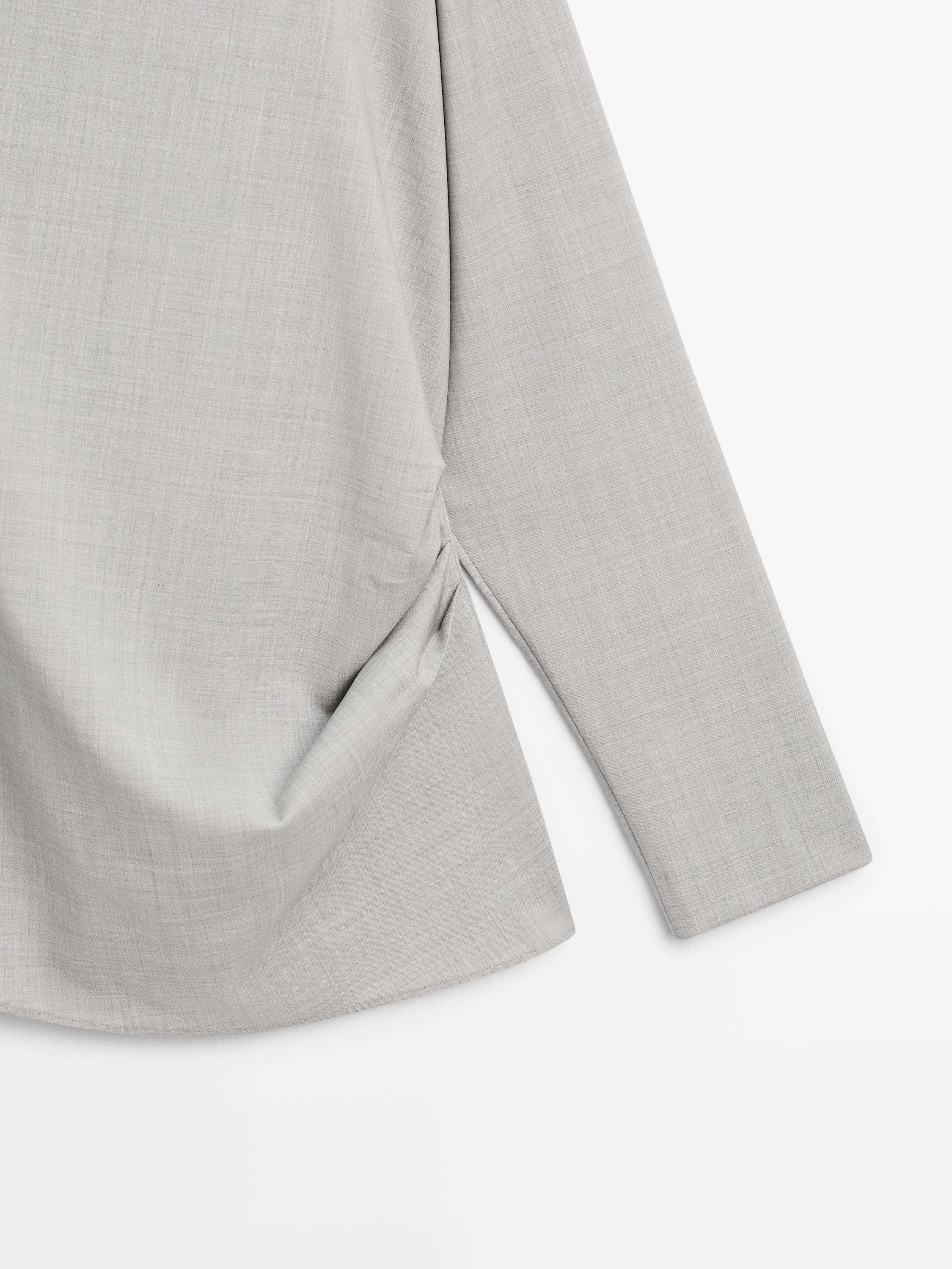 100% wool asymmetric ruffled blouse - STUDIO