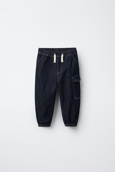 Zara COMFORT CARGO JEANS - Blue