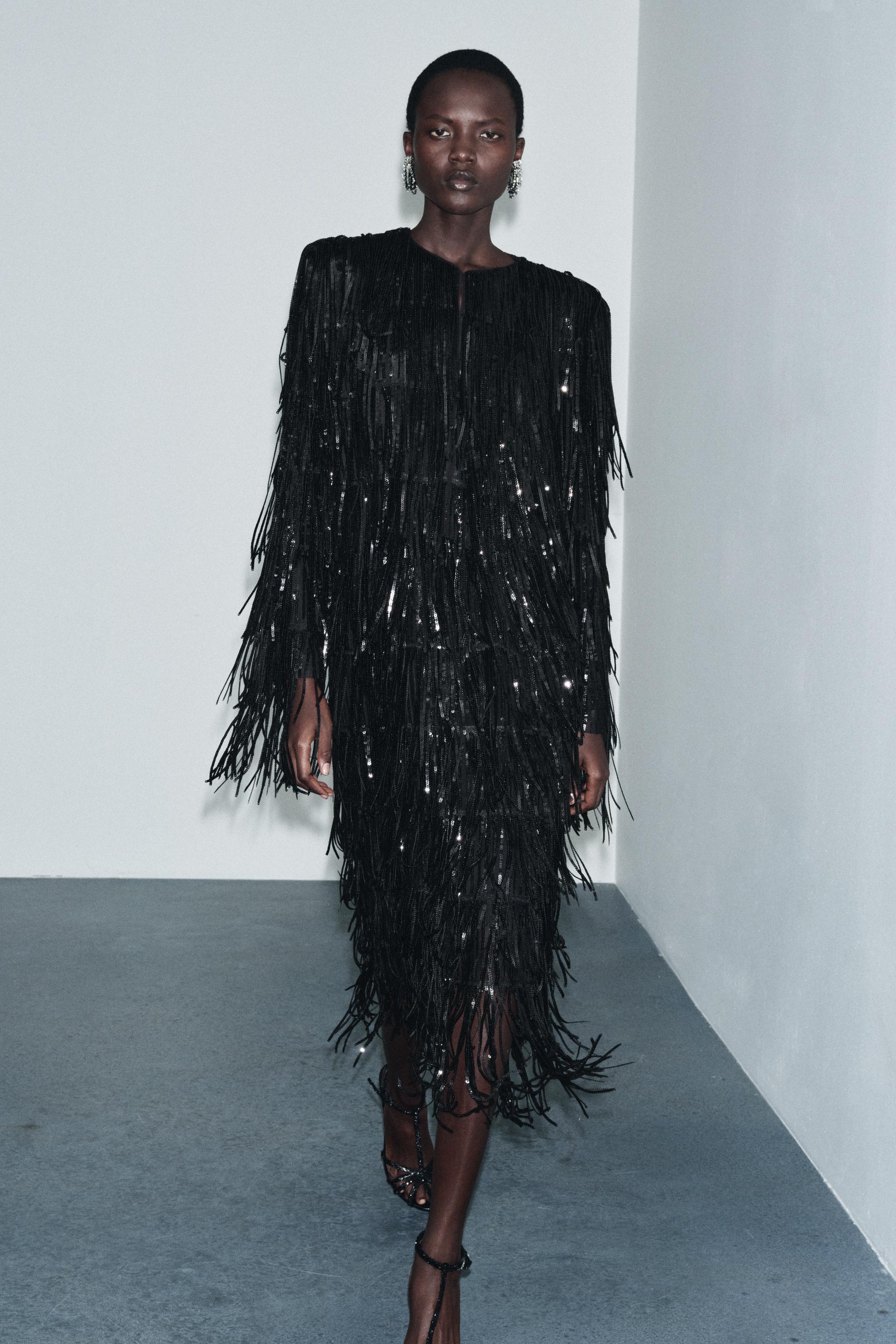 ZW COLLECTION LIMITED EDITION FRINGED JACKET - Black | ZARA United
