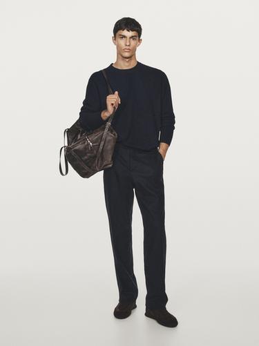 Zara Wool blend crew neck sweater - Navy blue