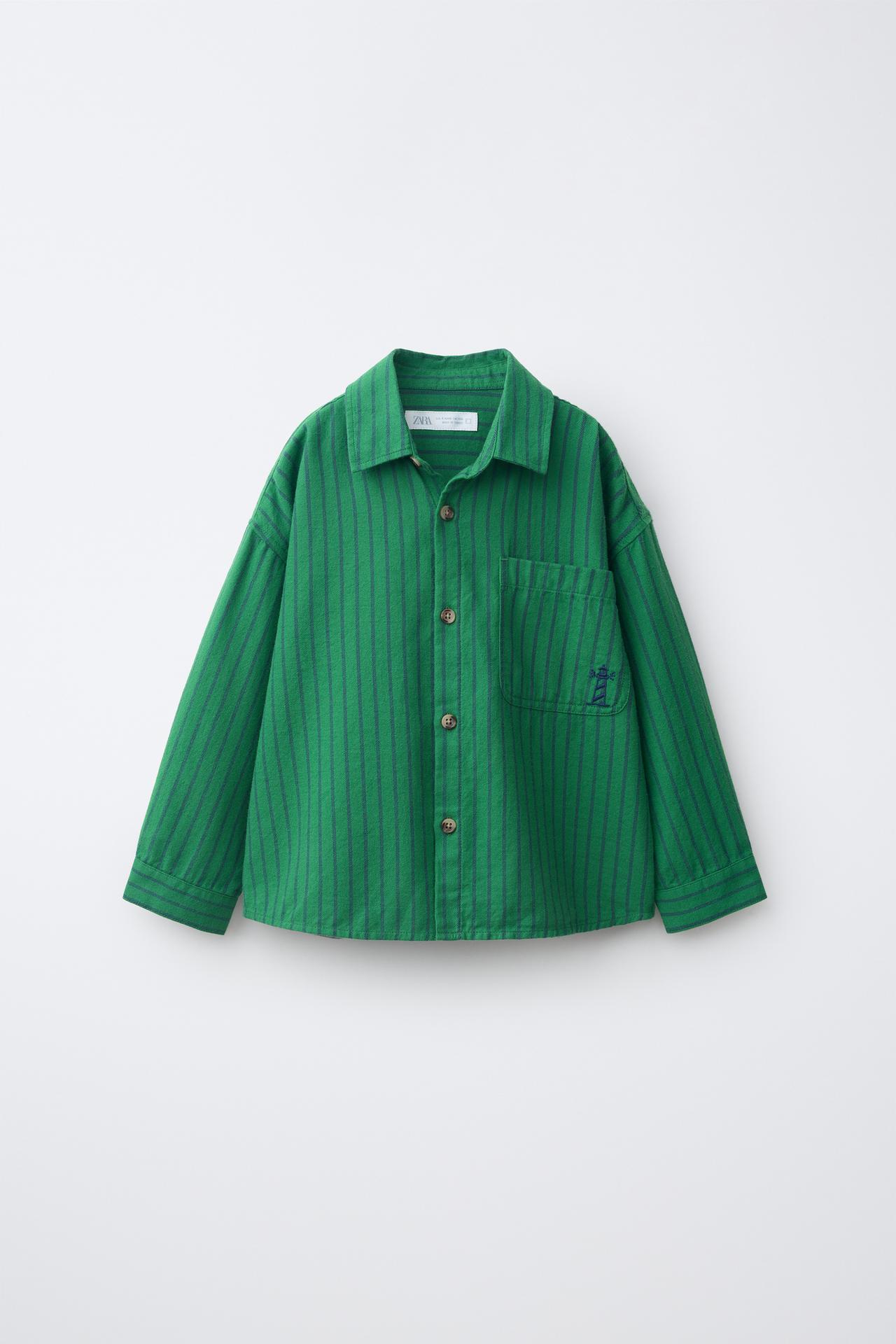 EMBROIDERED STRIPED SHIRT — striped