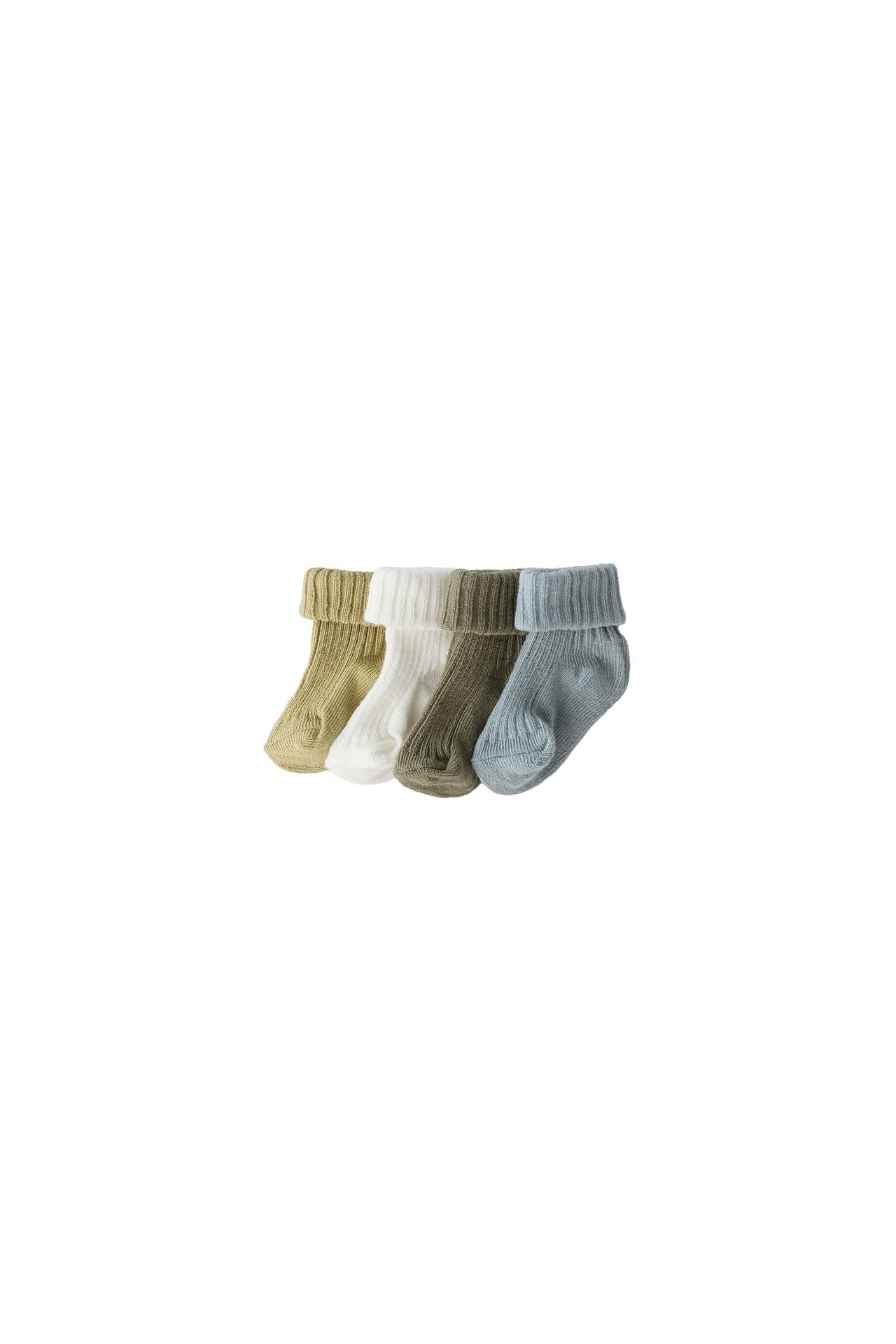 FOUR-PACK OF SOCKS IN VARIOUS COLORS — Mid-green