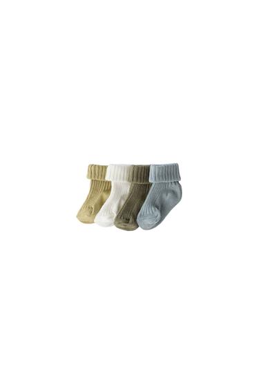 FOUR-PACK OF SOCKS IN VARIOUS COLORS — Mid-green 2