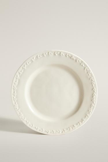 ASSIETTE À DESSERT EN FAÏENCE BORDE RELIEF - Crème de Zara - Image 0
