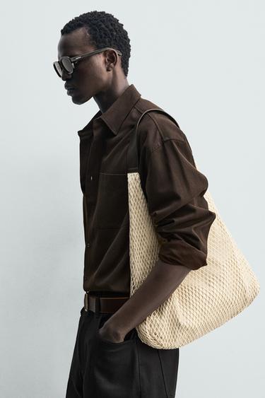 TÚI SHOPPER VẢI - Trắng Mờ từ Zara - Hình ảnh 0