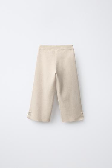BOW KNIT CULOTTES — Light beige 2