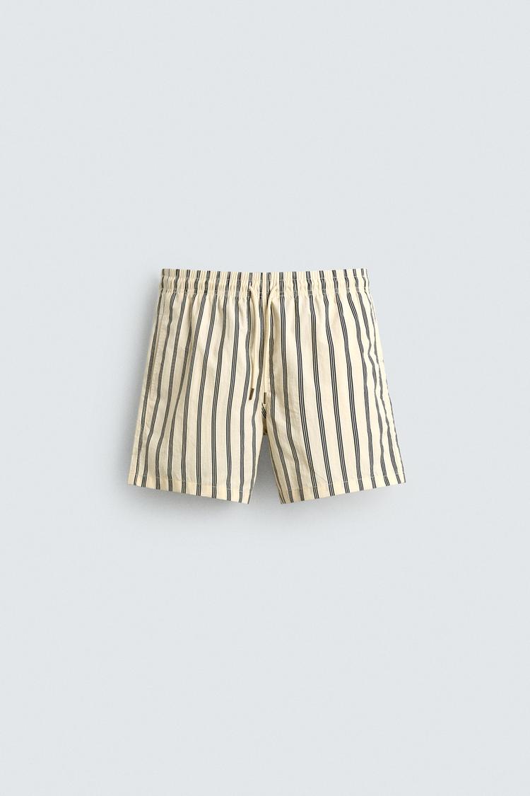 ZARA STRIPED SWIM SHORTS