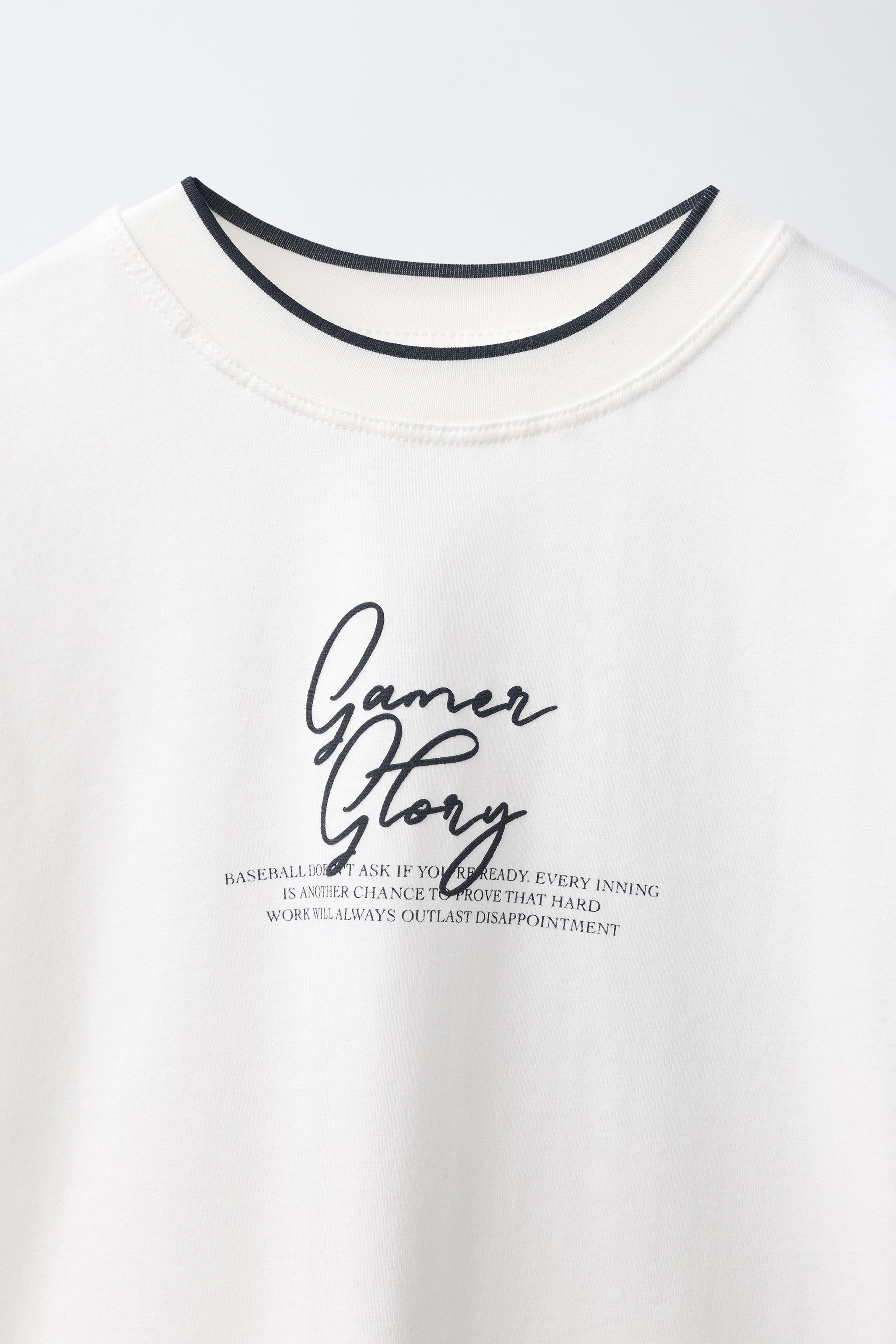 Детские футболки Zara BASEBALL PRINT T-SHIRT — фото 3