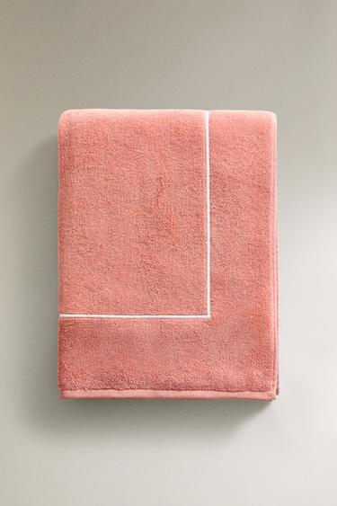 COTTON BEACH TOWEL WITH TRIM - Coral by Zara - Image 2
