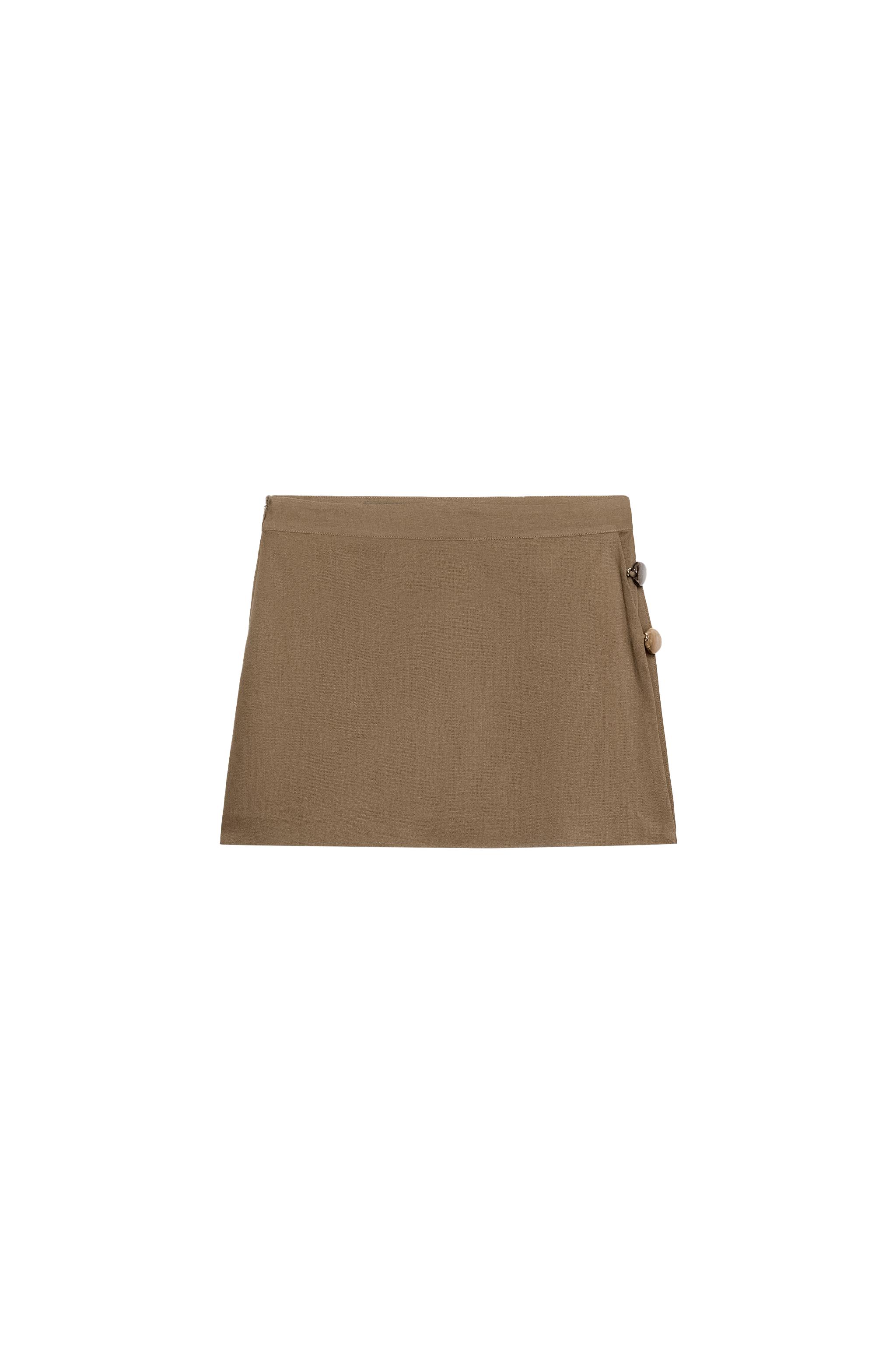 LINEN SKORT WITH BEAD EMBELLISHMENTS