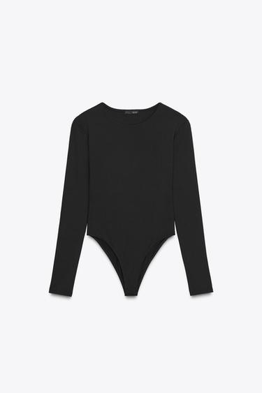 BASIC POLYAMIDE BODYSUIT - Black by Zara
