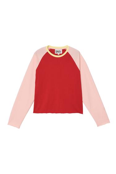CROPPED-T-SHIRT IN BLOCKFARBEN - Rosa von Zara