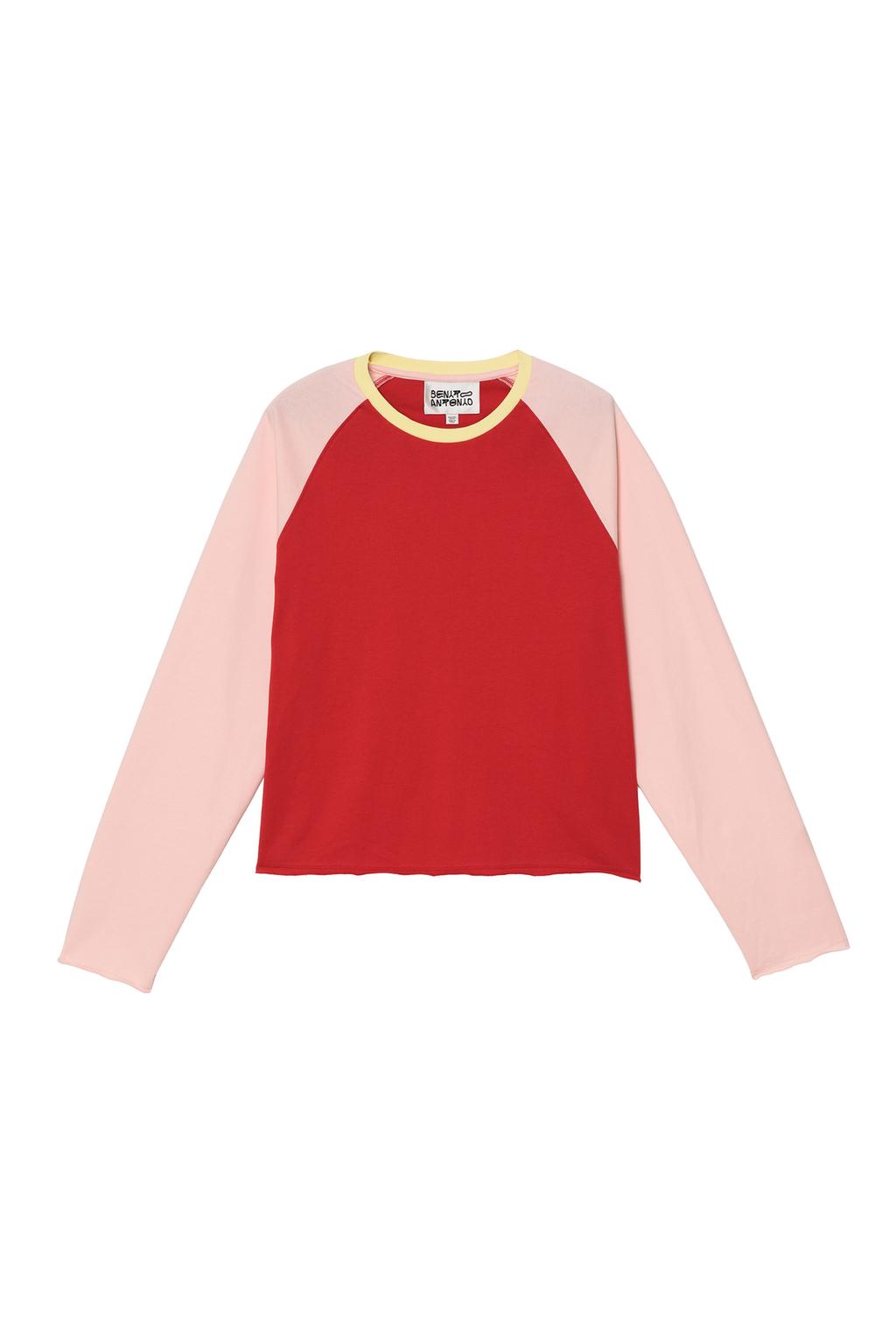 COLOUR BLOCK CROPPED FIT T-SHIRT