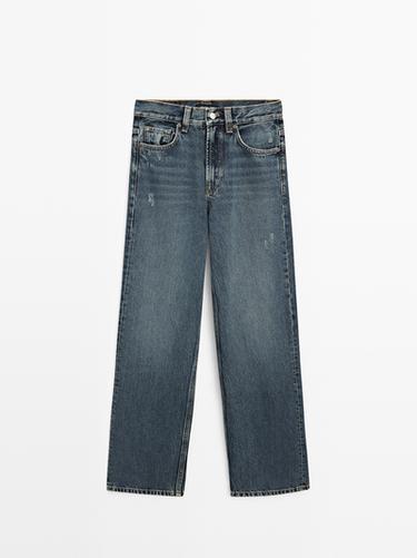 Zara High-waist wide-leg jeans - Mid-blue