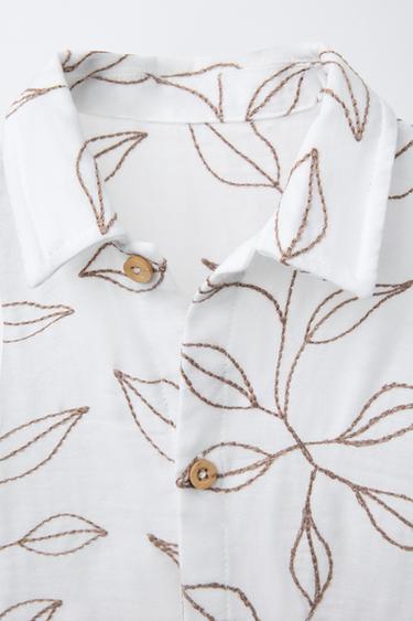 EMBROIDERED SHIRT - Light beige by Zara - Image 2