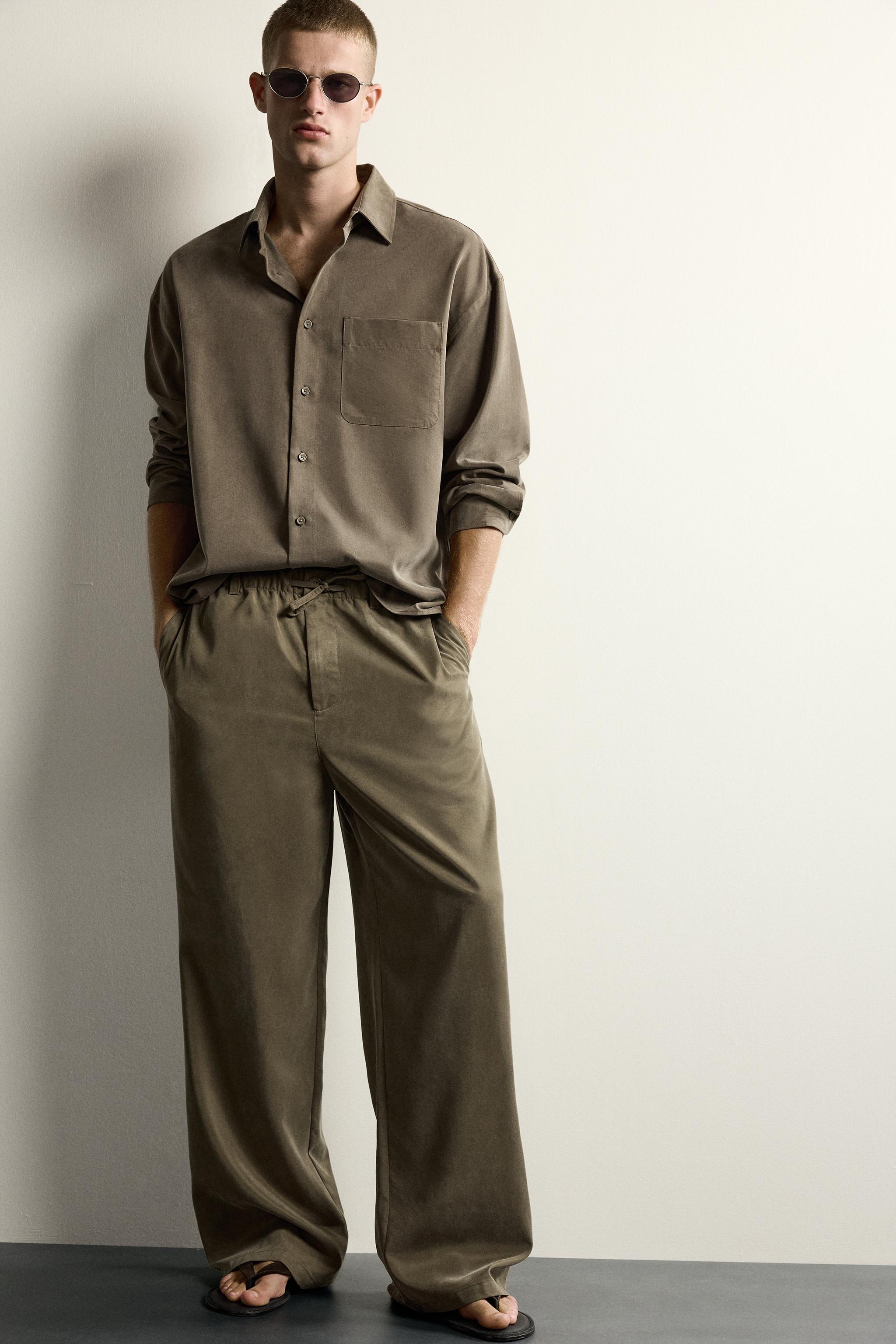 RELAXED FIT FLOWY PANTS - Brown | ZARA United States