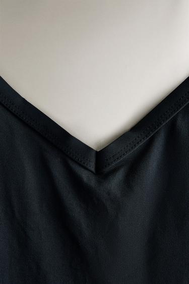 PLAIN BEACH SWIMSUIT WITH STRAPS AT THE BACK - Black by Zara - Image 2