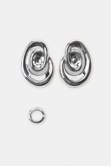 PACK OF ORGANIC EAR CUFF EARRINGS - Silver by Zara - Image 4