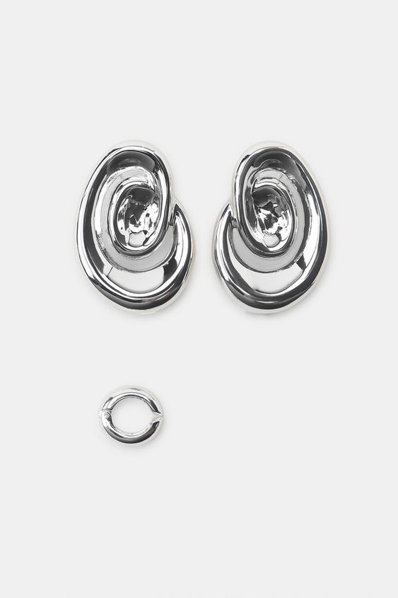 OVAL EAR CUFF EARRING PACK - Silver by Zara - Image 4