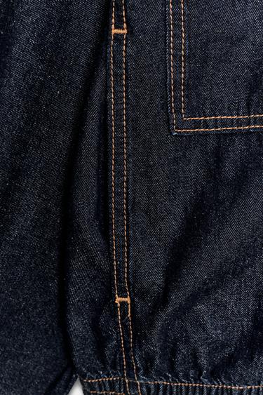 Z1975 HIGH NECK DENIM BOMBER JACKET - Blue by Zara - Image 11