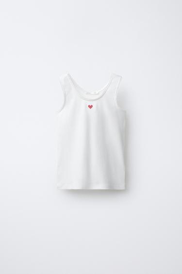 LOT DE DEUX T-SHIRTS CŒURS - Écru de Zara - Image 1