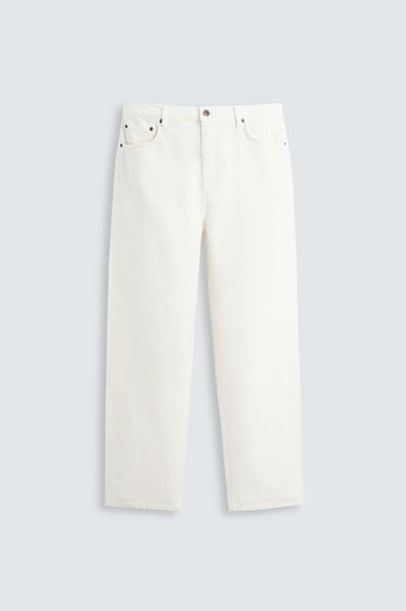 JEANS STRAIGHT FIT ALGODÓN - CÁÑAMO - Blanco roto de Zara