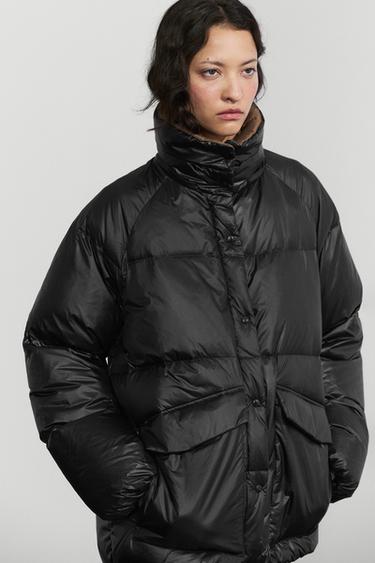 Down jacket with contrast interior — Black 2