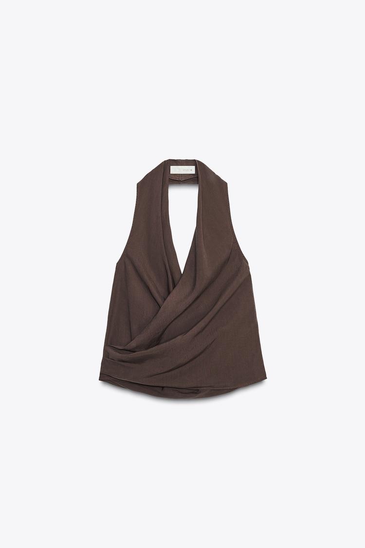 DRAPED HALTER TOP