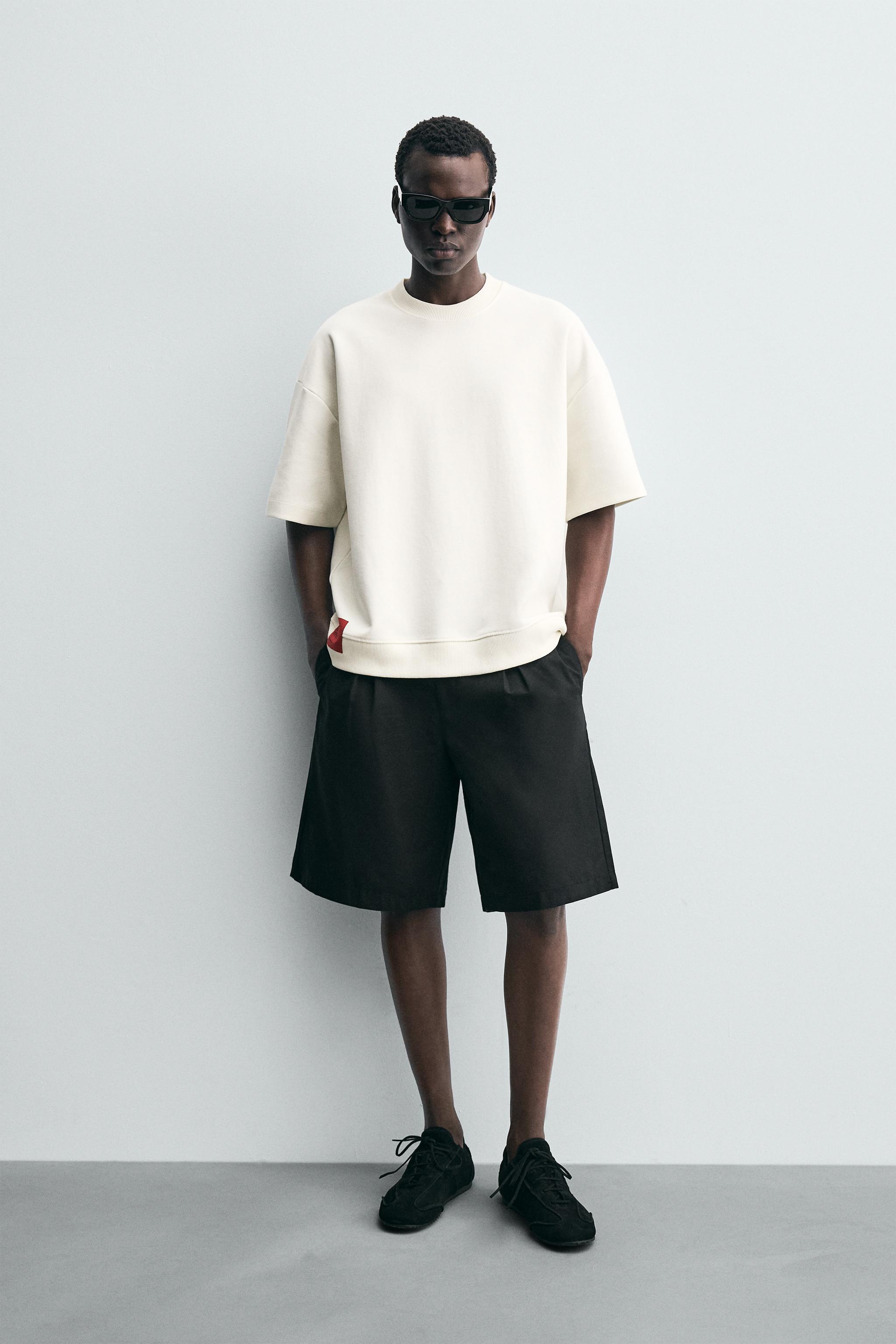 ★ZARA★ INTERLOCK EMBROIDERED SWEATSHIRT INTERLOCK EMBROIDERED SWEATSHIRT - Oyster-white | ZARA