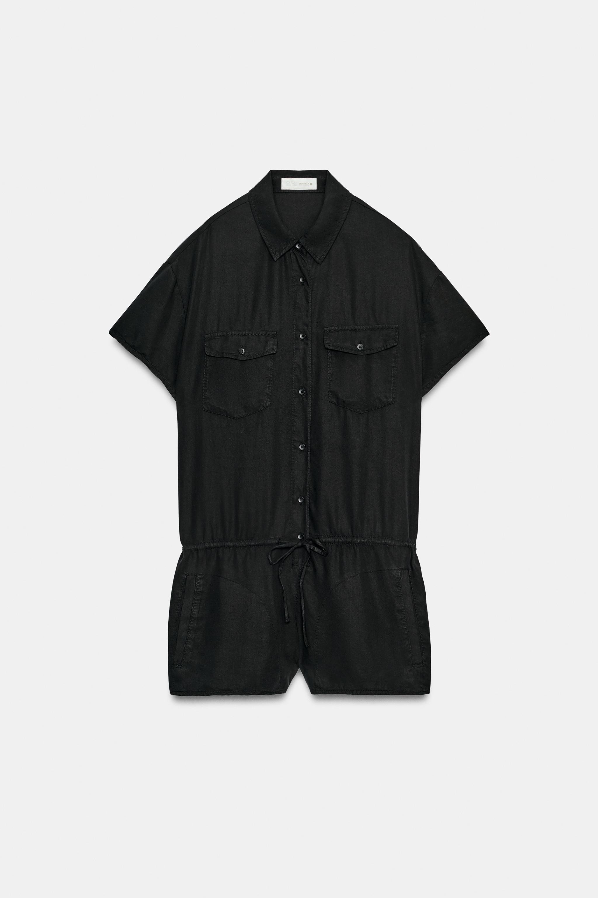 Zara FLOWY SHORT POCKET JUMPSUIT — фото 7