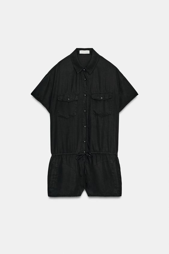 COMBI-SHORT FLUIDE À POCHES - Noir de Zara - Image 6