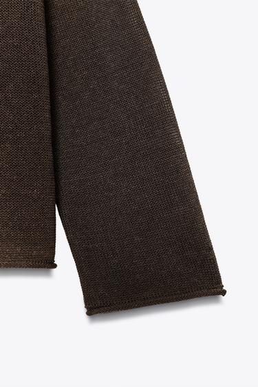 PULL RUSTIQUE EN MAILLE - Marron de Zara - Image 7