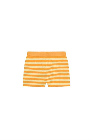 STRIPED KNIT SHORTS - Orange / Yellow by Zara