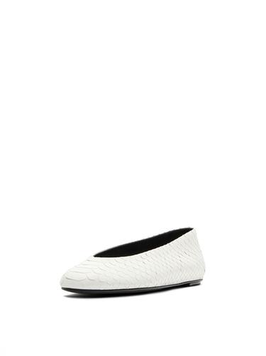 Ballerine détail cuir - Blanc de Zara
