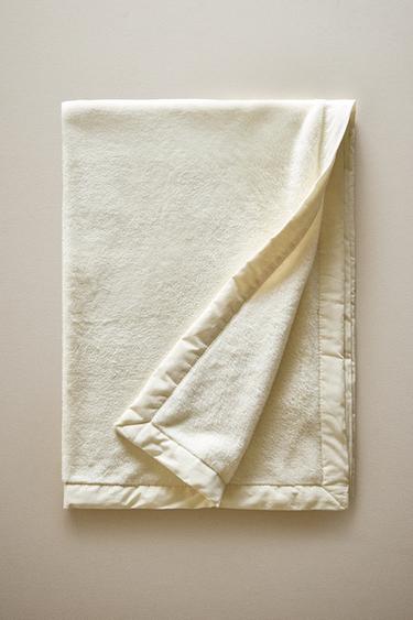 COTTON FLEECE BABY BLANKET - Ecru by Zara