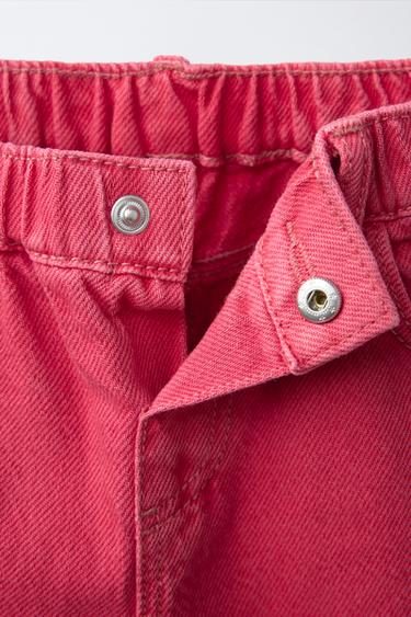 JUPE-CULOTTE EN SERGÉ À VOLANTS - Rouge de Zara - Image 2