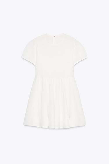 ROBE COURTE EN MAILLE FINE À PANNEAUX - Blanc de Zara - Image 5