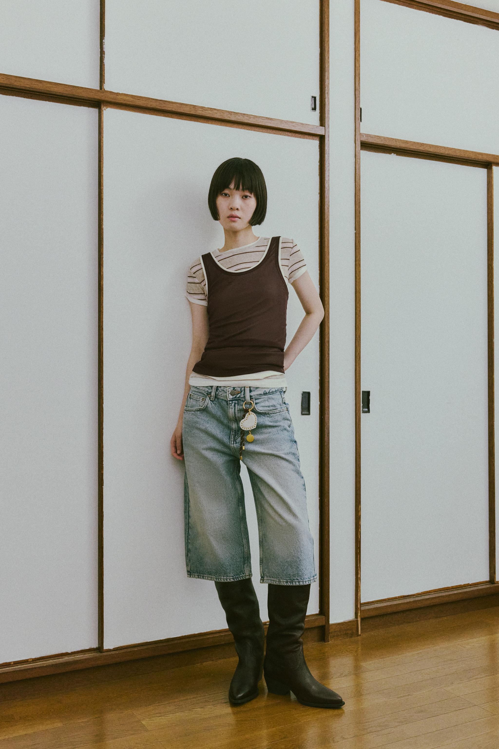 ZARA ダブルTシャツ M ブラウン ZARA - ZARA ダブルTシャツ M ブラウンの通販 by lilyy's shop