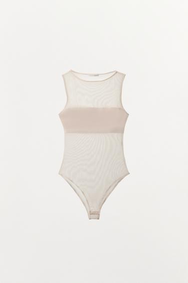 BODY COMBINADO TUL - Crudo de Zara