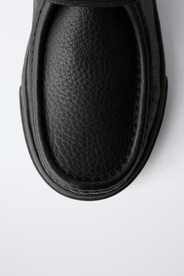 LEATHER BINDING SHOES - Black by Zara - Image 6